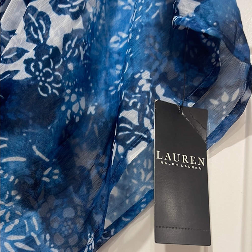 NWT Lauren Ralph Lauren womens Indigo Patchwork Midi Caftan Cover Up - Picture 5 of 5